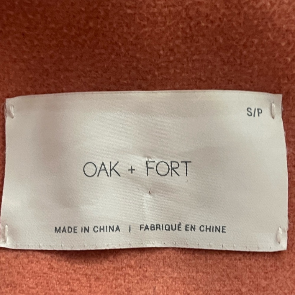 Oak + Fort Long Peach Wool-Blend Style Coat Small - Picture 5 of 9